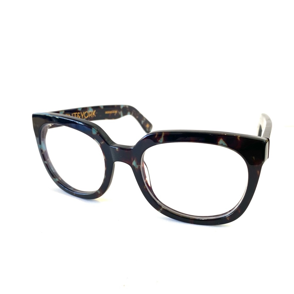 Vint & York “Ritzy” Eyeglass Frames Dark Brown Tortoise & Turquoise Blue - Picture 8 of 16